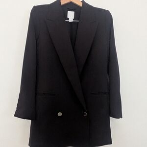 H&M Double Breasted Black Suit Jacket